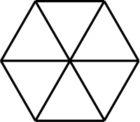 Even hexagon in which the diametric corners are connected.