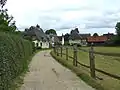 View from The Bury down the church drive towards Middle Street