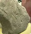 Neolithic cup and ring engraving on rock from Rombalds Moor.