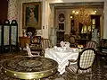 Victorian drawing room display of furniture and fittings, in Reception Rooms.