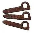Knifeblade pitons made by US army during World War II and left in Seneca Rocks
