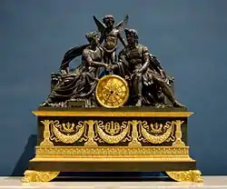 Clock with Mars and Venus; circa 1810; gilded bronze and patina; height: 90&nbsp;cm; Louvre