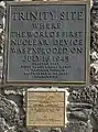 Closeup of plaque on obelisk, 2018