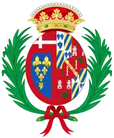 Coat of arms as Duchess of Cádiz (1972–1982)