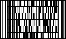 An example of a stacked barcode. Specifically a "Codablock" barcode.