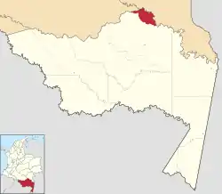 Location of the municipality and town of La Victoria, Amazonas in the Amazonas Department of Colombia