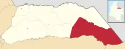 Location of the municipality and town of Cravo Norte in the Arauca Department of Colombia