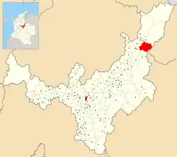 Location of the municipality and town of El Cocuy in the Boyacá Department of Colombia
