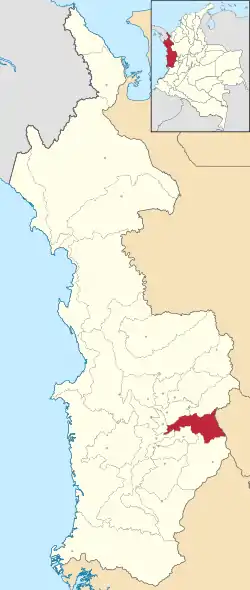 Location of the municipality and town of Tadó in the Chocó Department of Colombia.