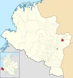 Location of the municipality and town of Arboleda in the Nariño Department of Colombia.