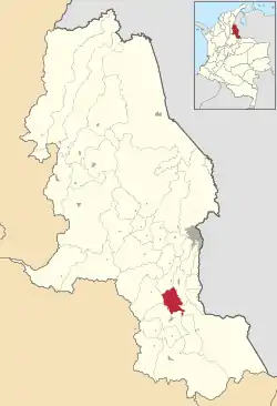 Location of the municipality and town of Pamplonita in the Norte de Santander Department of Colombia.