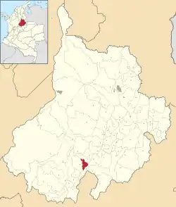 Location of the municipality and town of Aguada in the Santander  Department of Colombia