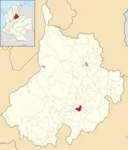 Location of the municipality and town of Confines in the Santander  Department of Colombia.