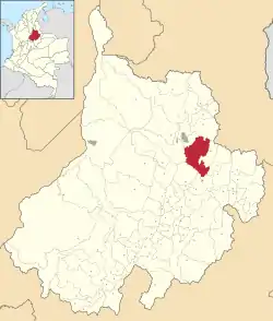 Location of the municipality and town of Piedecuesta in the Santander  Department of Colombia.