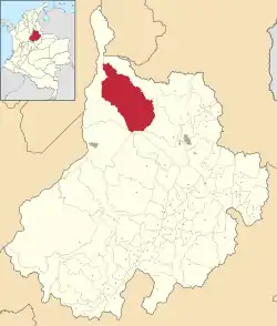 Location of the municipality and town of Sabana de Torres in the Santander  Department of Colombia.