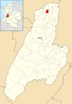 Location of the municipality and town of Palocabildo in the Tolima Department of Colombia.