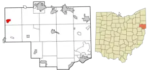 Location of Homeworth in Columbiana County and in the State of Ohio