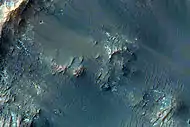 Close-up of Columbus crater, as seen by HiRISE