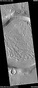 Wide-view of concentric crater fill, as seen by HiRISE.  Location is the Casius quadrangle.