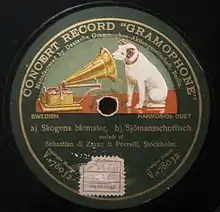 1910 Deutsche Grammophon logo on Swedish disc