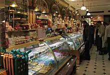 Confectionery counter in the ground floor food halls of Harrods department store, Knightsbridge, London.