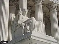 The Contemplation of Justice statue.