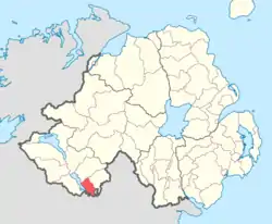 Location of Coole, County Fermanagh, Northern Ireland.