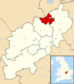 Borough of Corby shown within Northamptonshire
