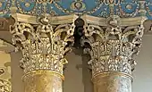 Pair of Corinthian capitals in the Chapel of St Peter and St Paul, at the Greenwich Hospital (London)