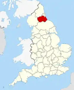 Location of County Durham within England