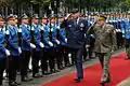 The NGB Chief reviews Serbian Soldiers during an exercise between Ohio and Serbia