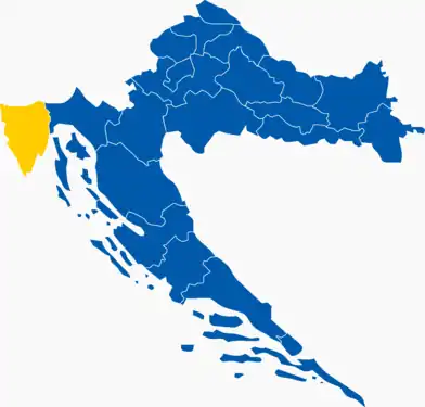 Results in all of Croatia's counties: the candidate with the majority of votes in each administrative division..mw-parser-output .legend{page-break-inside:avoid;break-inside:avoid-column}.mw-parser-output .legend-color{display:inline-block;min-width:1.25em;height:1.25em;line-height:1.25;margin:1px 0;text-align:center;border:1px solid black;background-color:transparent;color:black}.mw-parser-output .legend-text{}&nbsp;&nbsp;Franjo Tuđman .mw-parser-output .legend{page-break-inside:avoid;break-inside:avoid-column}.mw-parser-output .legend-color{display:inline-block;min-width:1.25em;height:1.25em;line-height:1.25;margin:1px 0;text-align:center;border:1px solid black;background-color:transparent;color:black}.mw-parser-output .legend-text{}&nbsp;&nbsp;Zdravko Tomac .mw-parser-output .legend{page-break-inside:avoid;break-inside:avoid-column}.mw-parser-output .legend-color{display:inline-block;min-width:1.25em;height:1.25em;line-height:1.25;margin:1px 0;text-align:center;border:1px solid black;background-color:transparent;color:black}.mw-parser-output .legend-text{}&nbsp;&nbsp;Vlado Gotovac