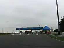 A five lane toll plaza