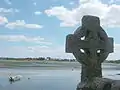 Brittany, Sant-Kadoù Island, Stêr an Intel (Étel river), erected 1990