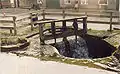 The sluice in the mill yard used to control the water supply