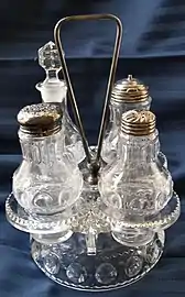 A crystal cruet set, c.1930s/40s