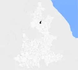 Location of the municipality in Puebla