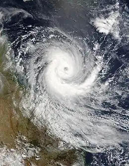 Image 14Tropical Cyclone Larry over the Great Barrier Reef, 19 March 2006 (from Environmental threats to the Great Barrier Reef)