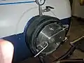 The medical lock of a basic deck decompression chamber with the door closed