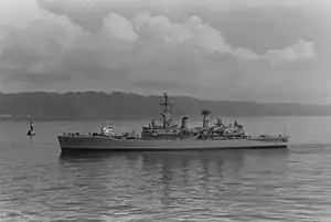 Along with her sister ship Almirante Lynch, and renamed BAE Eloy Alfaro (FM 01). Both ships were handed over by the Chilean Navy to the Navy of Ecuador on 18 April 2008.