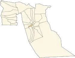 Location of Kouinine commune within El Oued Province