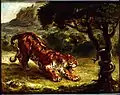Tiger and Snake. Oil on canvas, 13 × 16.mw-parser-output .frac{white-space:nowrap}.mw-parser-output .frac .num,.mw-parser-output .frac .den{font-size:80%;line-height:0;vertical-align:super}.mw-parser-output .frac .den{vertical-align:sub}.mw-parser-output .sr-only{border:0;clip:rect(0,0,0,0);clip-path:polygon(0px 0px,0px 0px,0px 0px);height:1px;margin:-1px;overflow:hidden;padding:0;position:absolute;width:1px}1⁄4 in, 1862