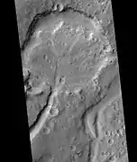 Delta that fills a crater, as seen by HiRISE.