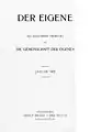 Der Eigene, vol. 5 (or "New Series" vol. 3) (1905), no. 1 - six issues in this format