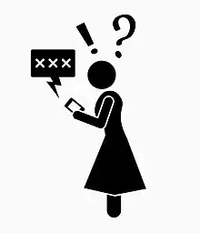 Drawing of a woman being sexually harassed by phone