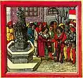 Citizens of Lucerne meeting Unterwalden troops (Lucerne Chronicle 1515)