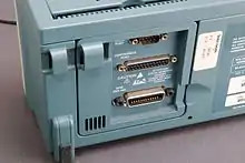Rear of a Tektronix TDS 210 digital oscilloscope with IEEE&nbsp;488 port