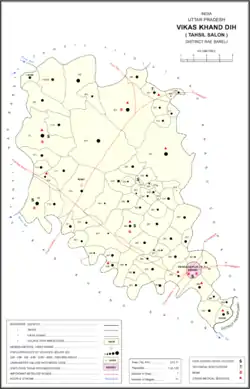 Map showing Garwa (#316) in Dih CD block