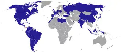 Map of diplomatic missions in Panama