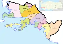 Location of Fethiye within Turkey